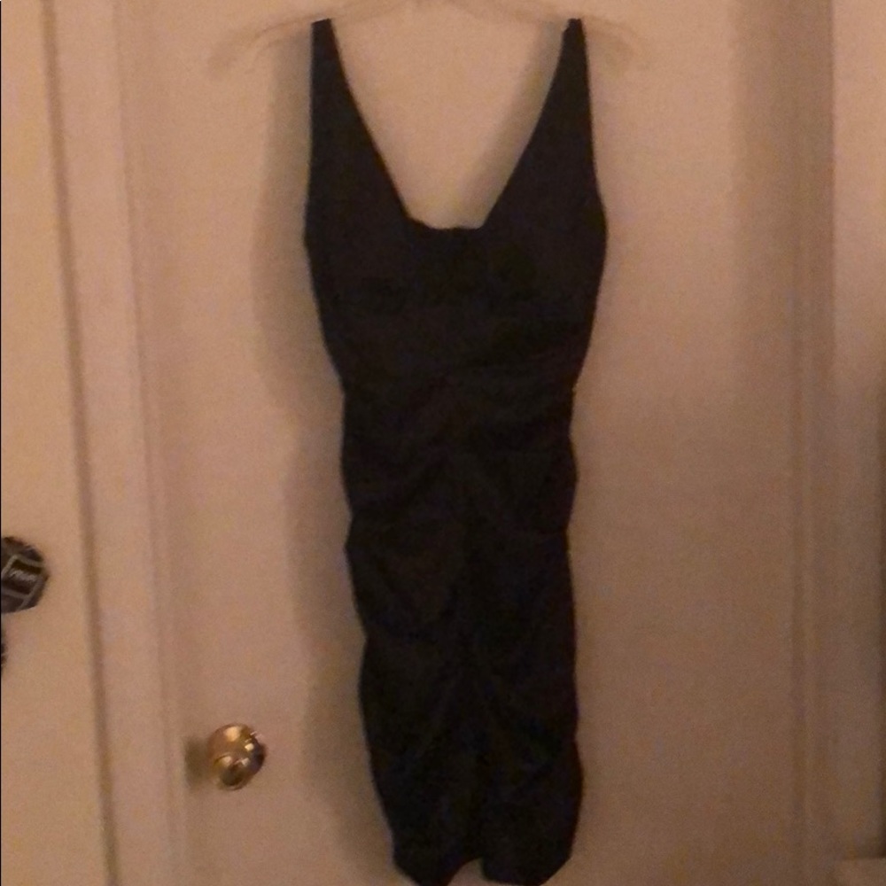 Black v neck cocktail dress